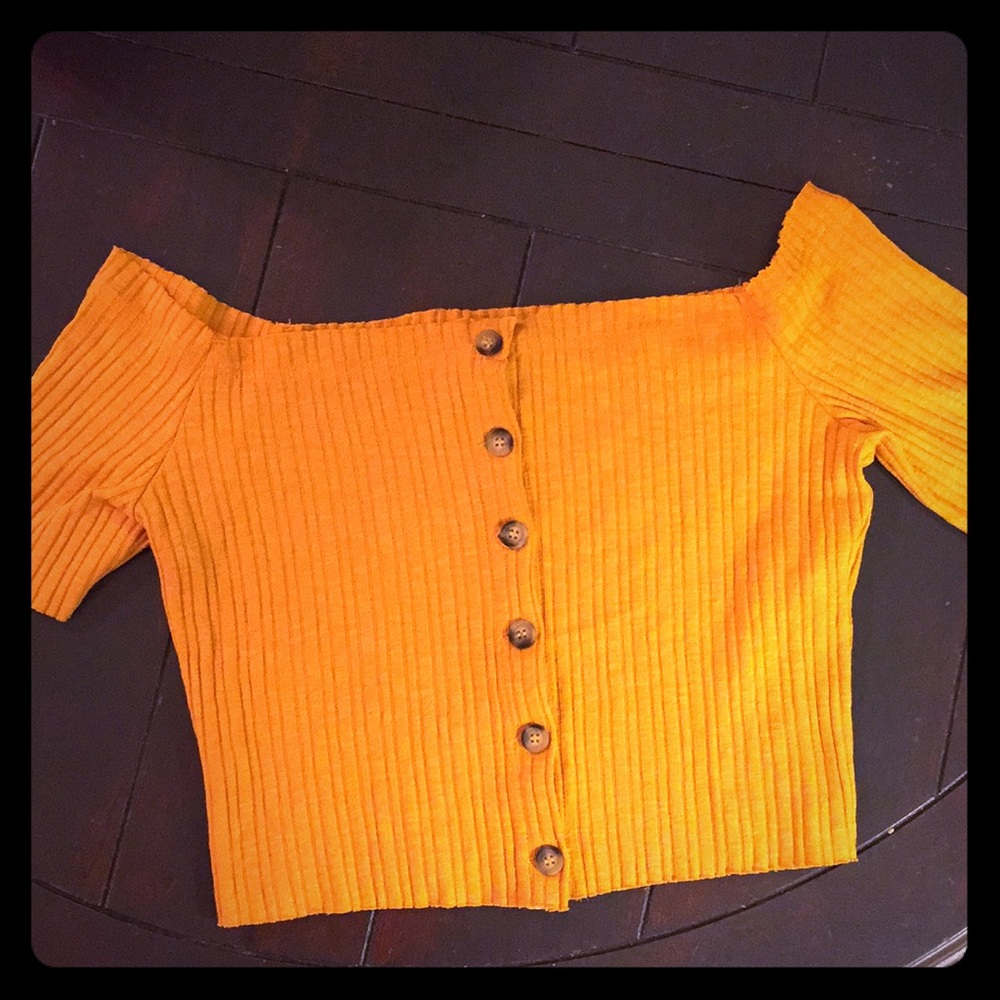 Button Down Bardot Top